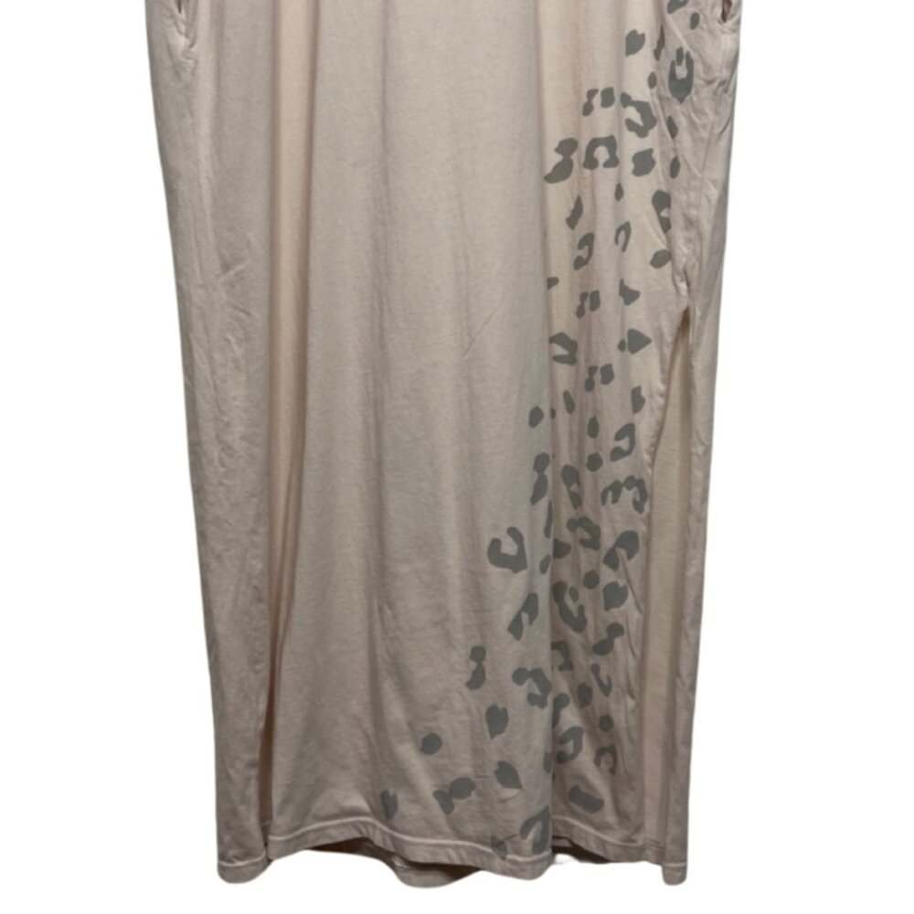 SPIRIT JERSEY | NWOT Short Sleeve Pale Pink Leopard Print Maxi Dress | Size S - Picture 4 of 11